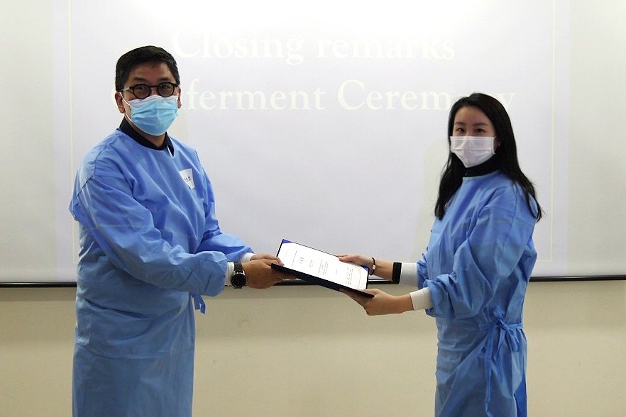 Dr. Yoon at a cadaver education workshop